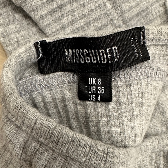 Missguided Gray Ribbed Halter Tank Top - Picture 2 of 4